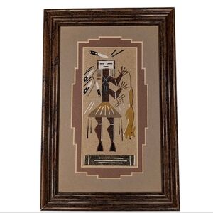 Authentic Navajo SandPainting in wooden frame.  Artist: Sampson McDonald 102835